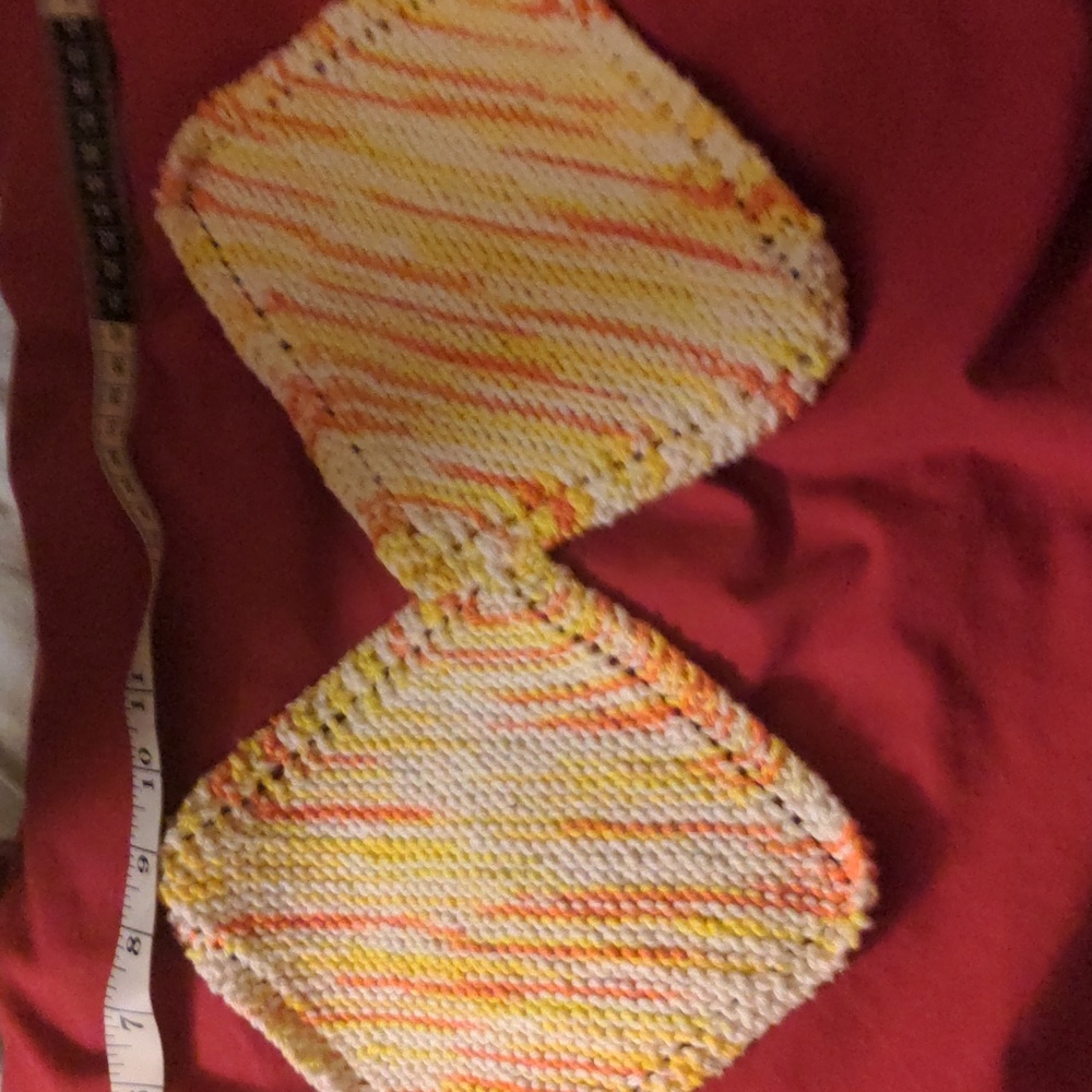Multicolor Striped Light Colors NEW Dish Cloths Handknitted by Meltedgum